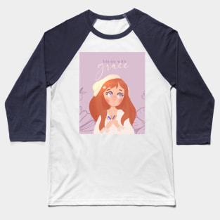 Cute girl illustration Baseball T-Shirt